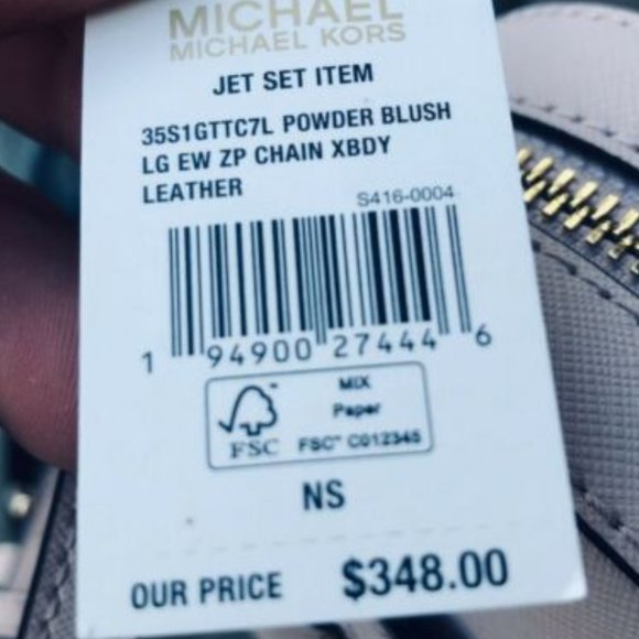 NWT Michael Kors Leather Crossbody Shoulder Bag Pale Blush Cream Chalk MINT - Picture 5 of 11